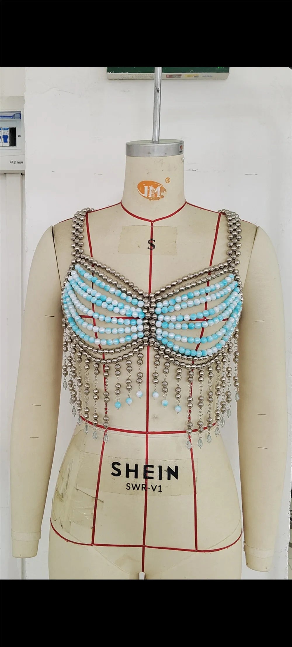 Multilayer Beaded Tassel Bra Body Chain