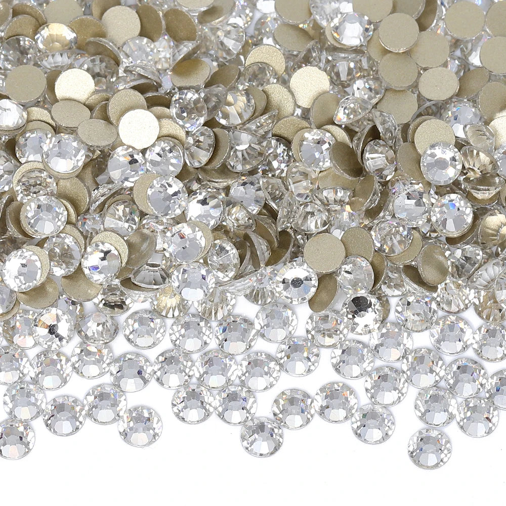 SS3-SS60 AB Gold Bottom Non-Hotfix Glass Flatback Rhinestone