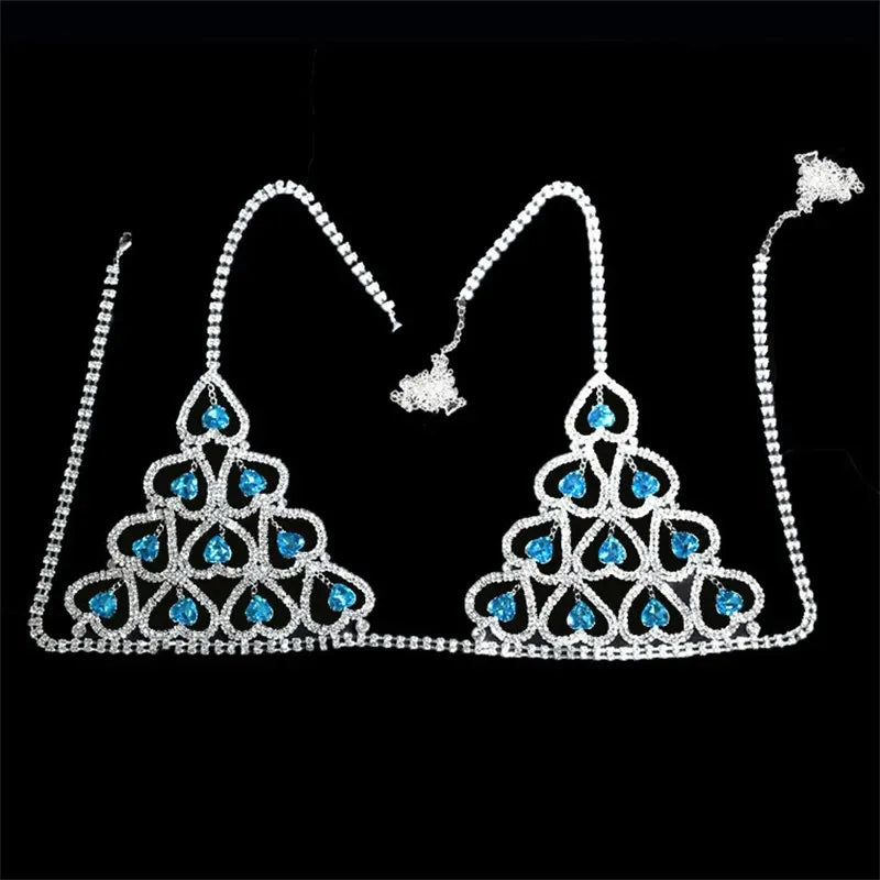 Heart Design Bra & Thong Body Chain