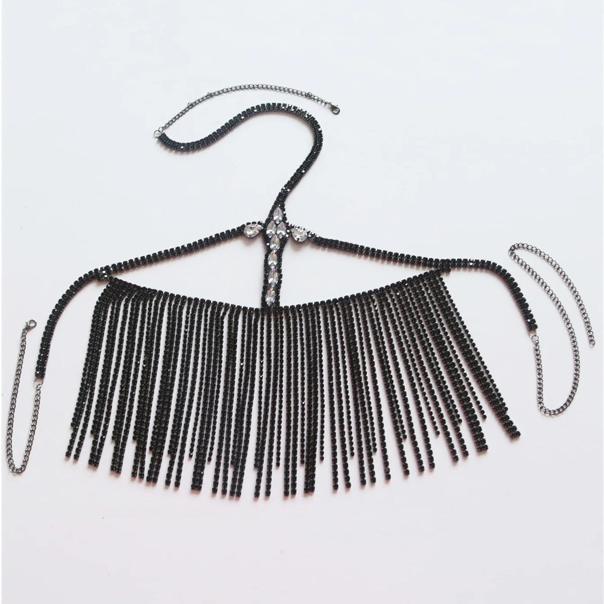 Rhinestone Tassel Costume Face Veil