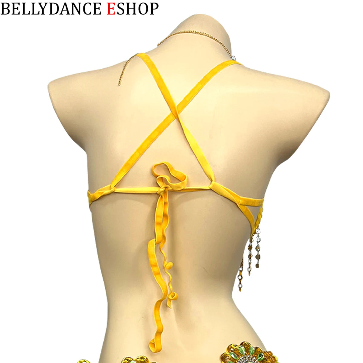 Sparkly Samba Carnival Stone Wire Bra & Necklace Two-Piece Dance Costume Set