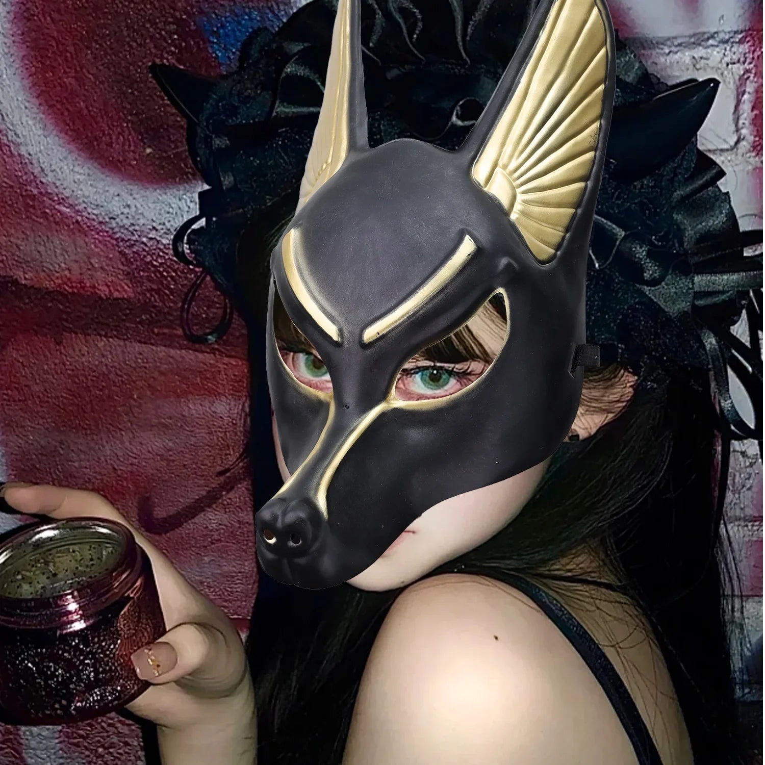 Ancient Anubis Jackal God Costume Mask for Halloween & Masquerade