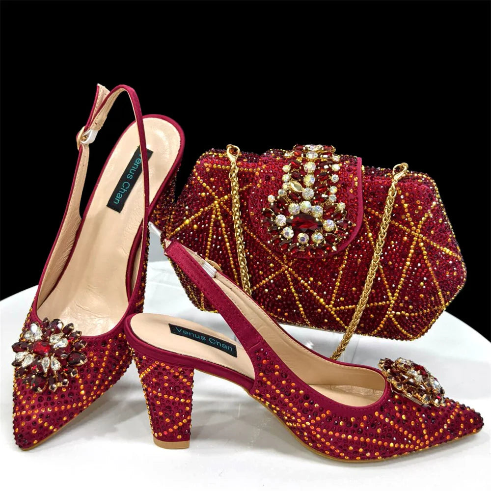 Italian Style Ladies Shoes with Matching Bag Set