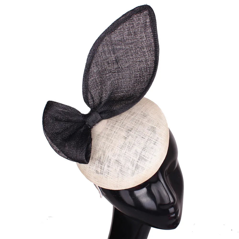 25cm 4-Layer Sinamay Bow Fascinator Headband Kentucky Derby Tea Party Pillbox Hat