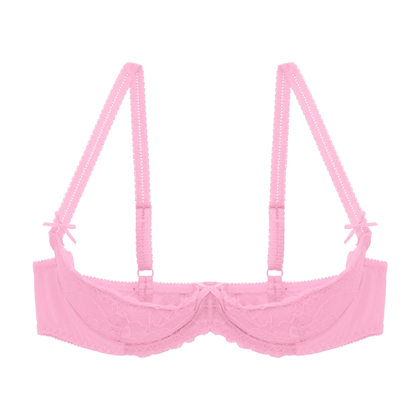 Lace Underwire Half-Cup Push-Up Bra