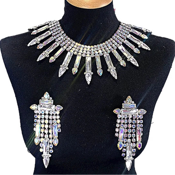 Rhinestone Necklace & Earring Set