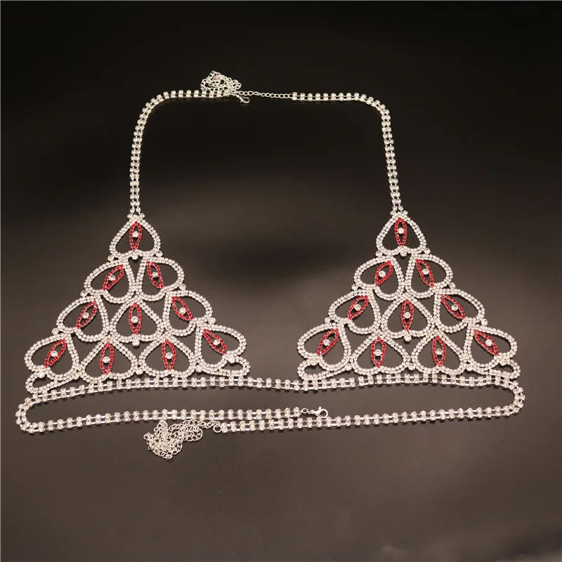 Rhinestone Bra & Brief Costume Body Jewelry