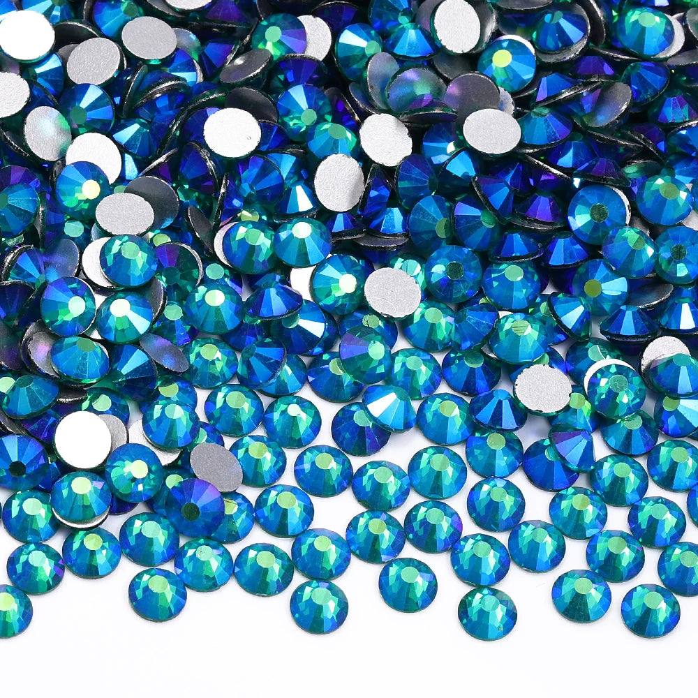 SS6-SS30 Top Quality Multi-color AB Non-Hotfix Flat-Back Glass Rhinestones