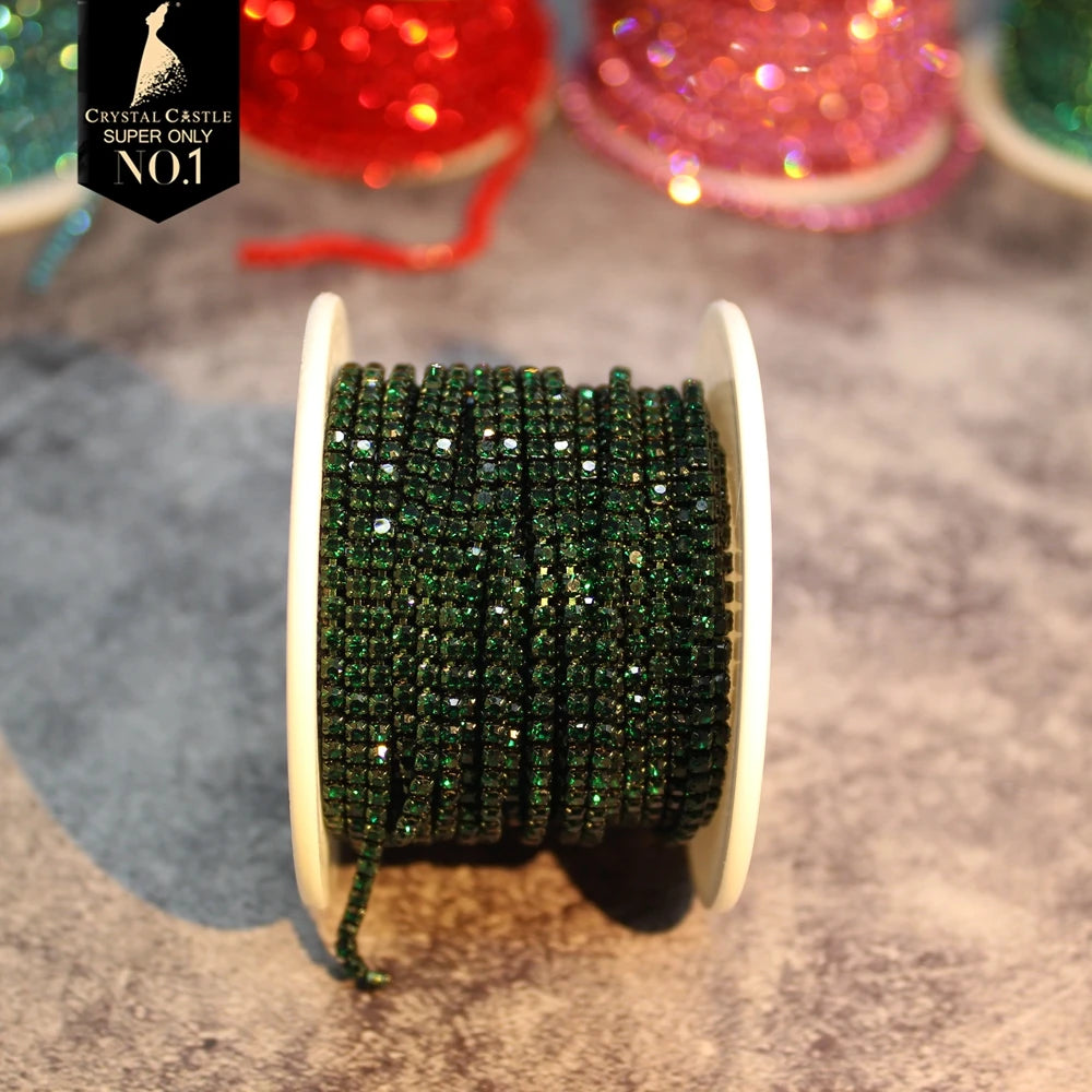 The Stardust Spectrum Stream – Premium Color-Matched Glass Crystal Rhinestone Cup Chain Trim