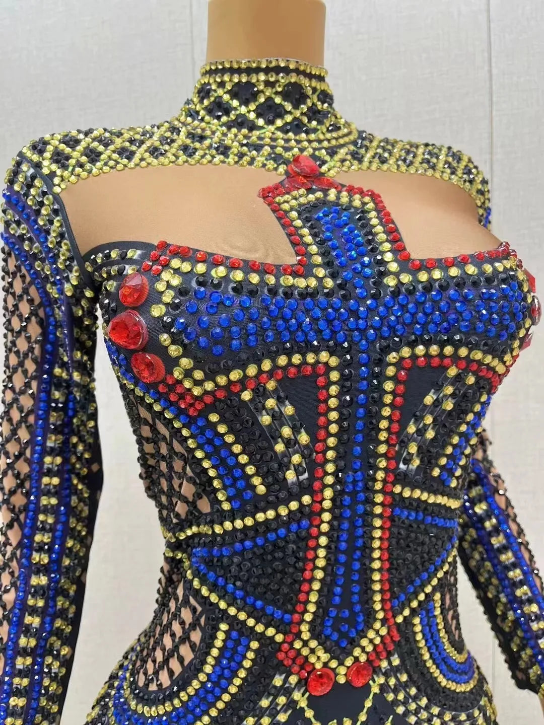 Women's Rhinestone Sparkly Jumpsuit | Sexy Stage Costume for Prom, Club, Birthday & Festival