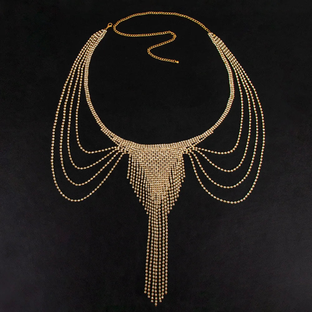 Angel Wing Rhinestone Bra & Body Jewelry