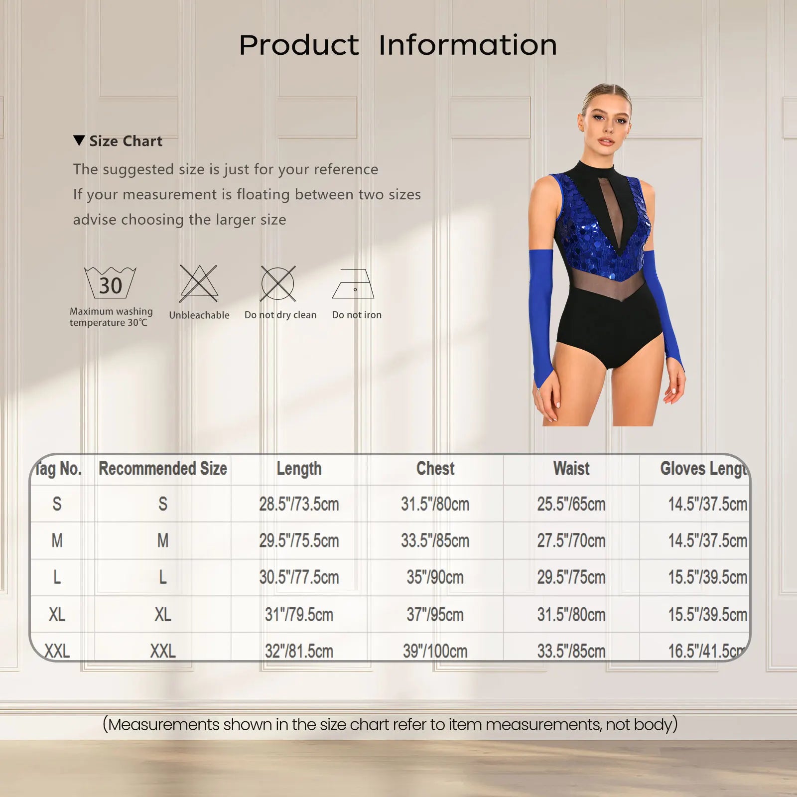 Sparkly Sequin Mock Neck Dance Leotard & Gloves Two-Piece Bodysuit Set