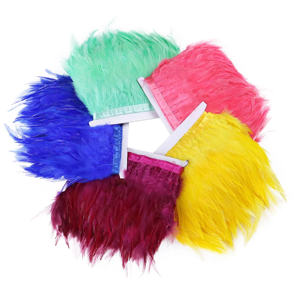 Rooster Feathers Trim Fringe Chicken Feather Strip