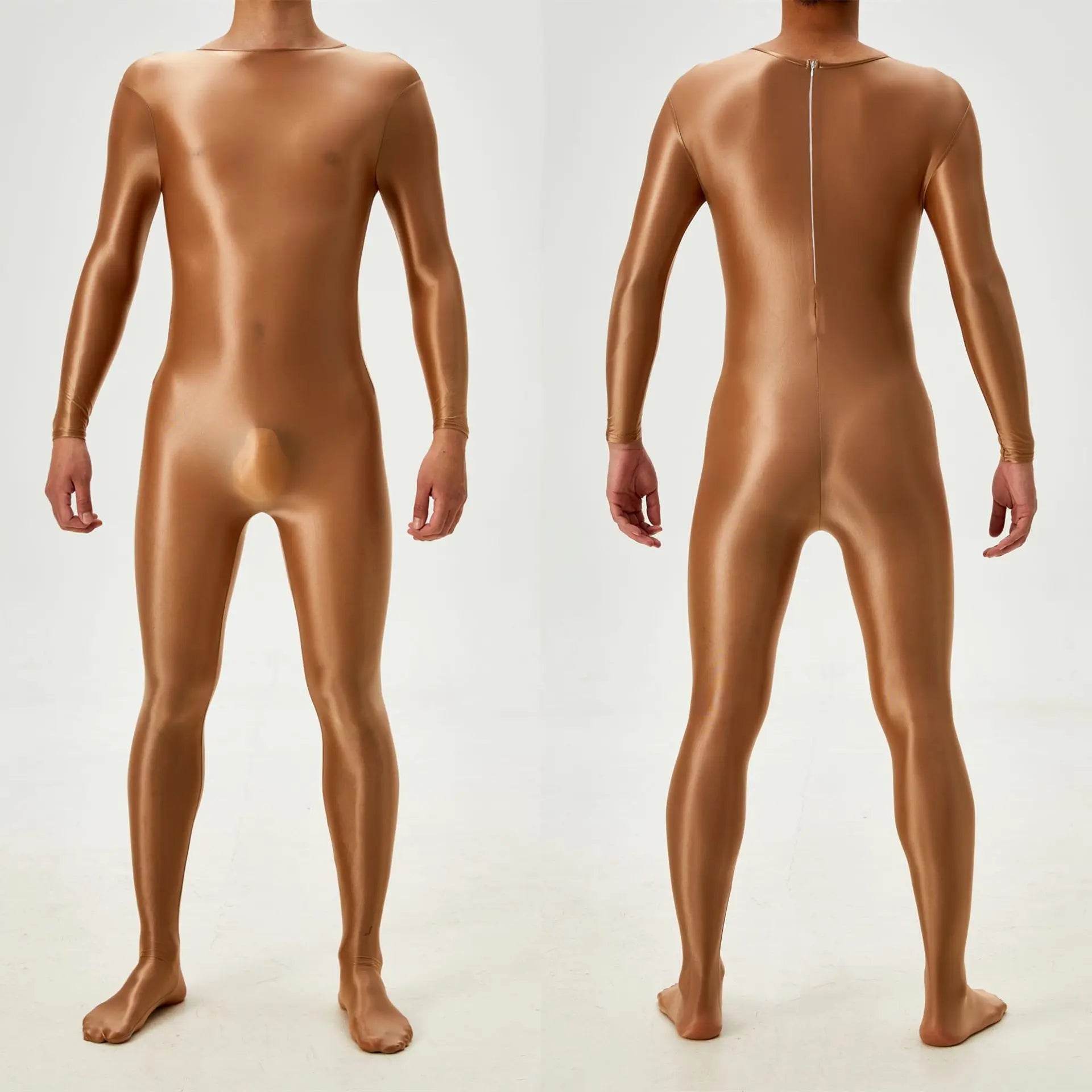 Sexy Candy Color Oil Glossy Shiny Shapping Bodysuit Stain Smooth Sheer See Through Sexy Tights Elastic Fitness Leotard