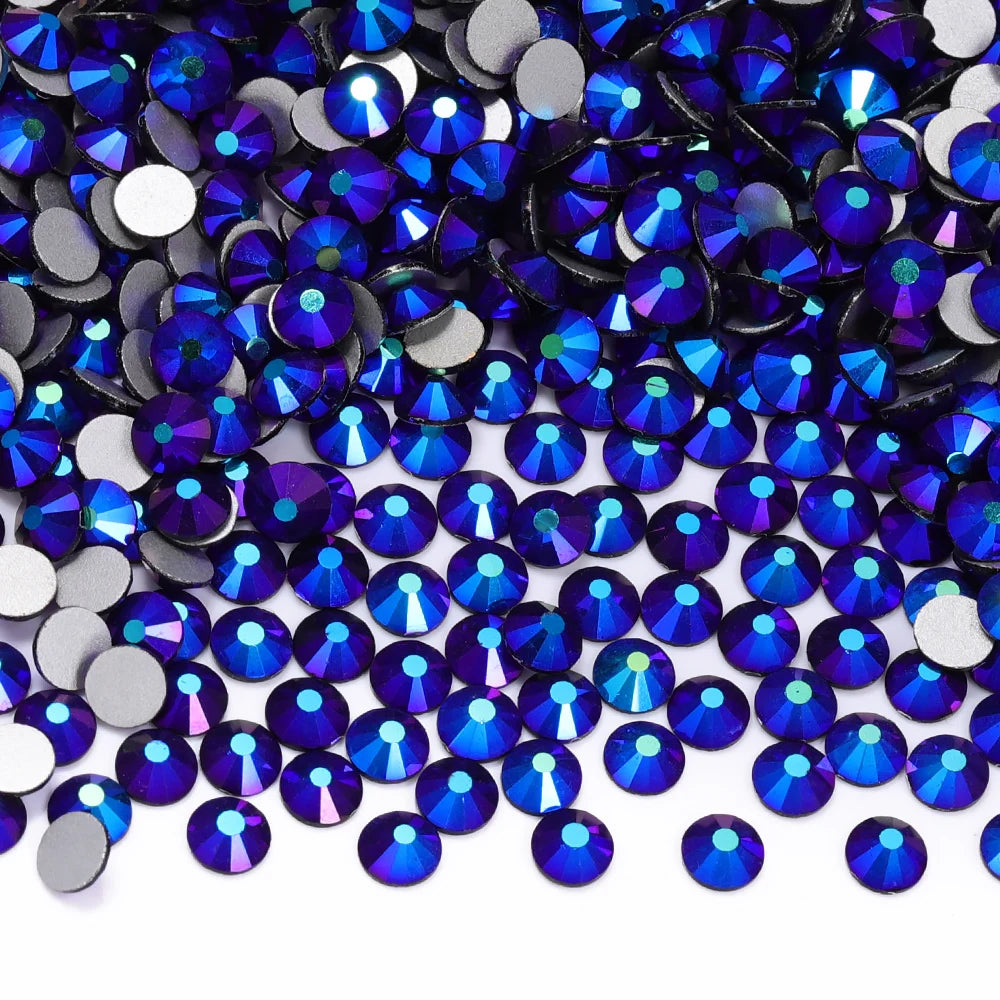 SS6-SS30 Top Quality Multi-color AB Non-Hotfix Flat-Back Glass Rhinestones