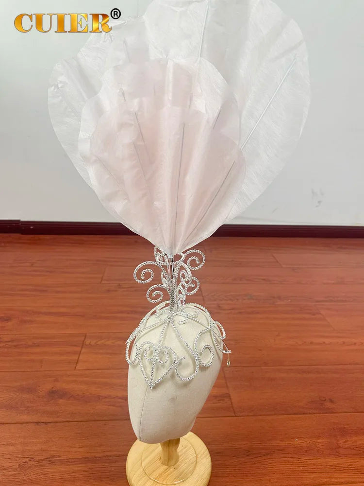 The Stardust Empress Blossom – Deluxe Crystal & Feather Carnival Headpiece Hair Jewelry