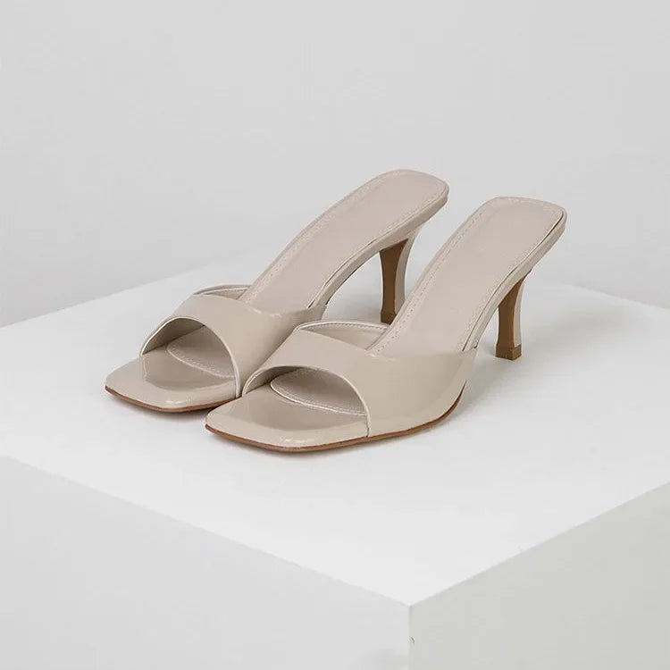 Women High Heel Square Open Toe Sandals