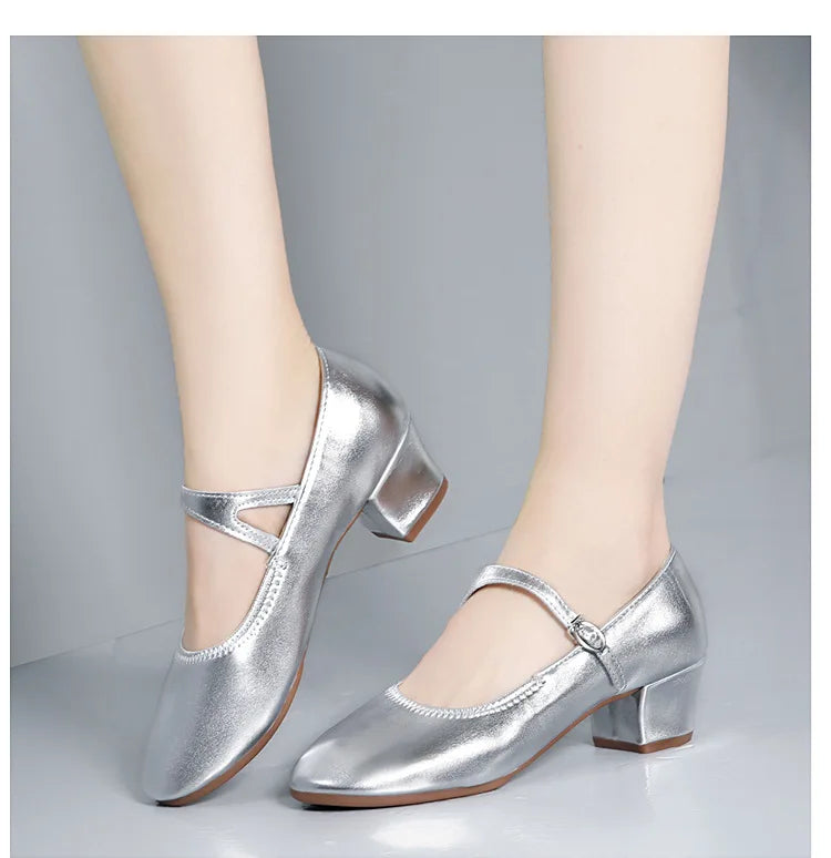 The Stardust Carousel Mary Jane – Classic Low-Heel Dance Pump
