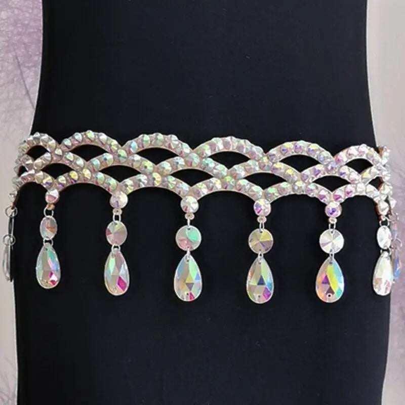 Layered Rhinestone Belly Dance Waist Belt