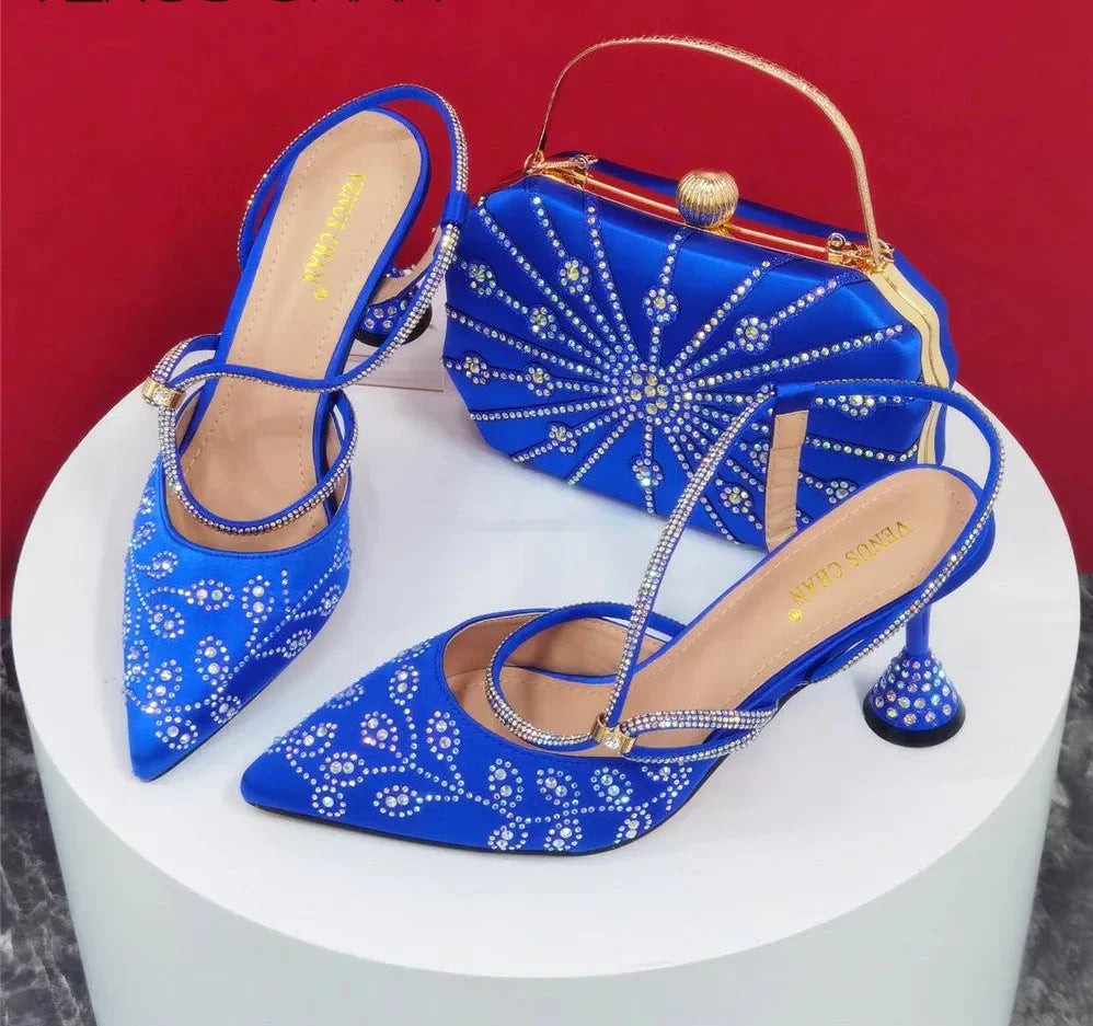 Italian Design Elegant Pumps with Shoes and Bags Matching Set