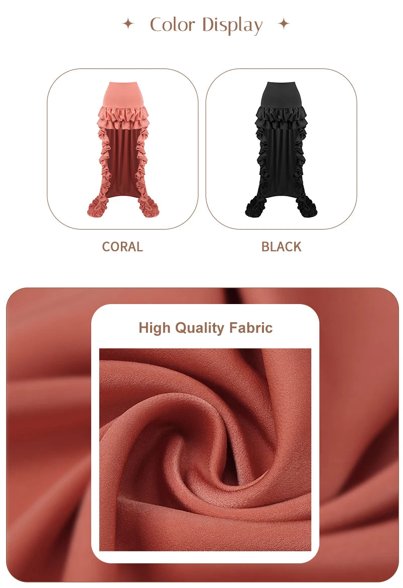High-Waist High-Low Ruffle Skirt
