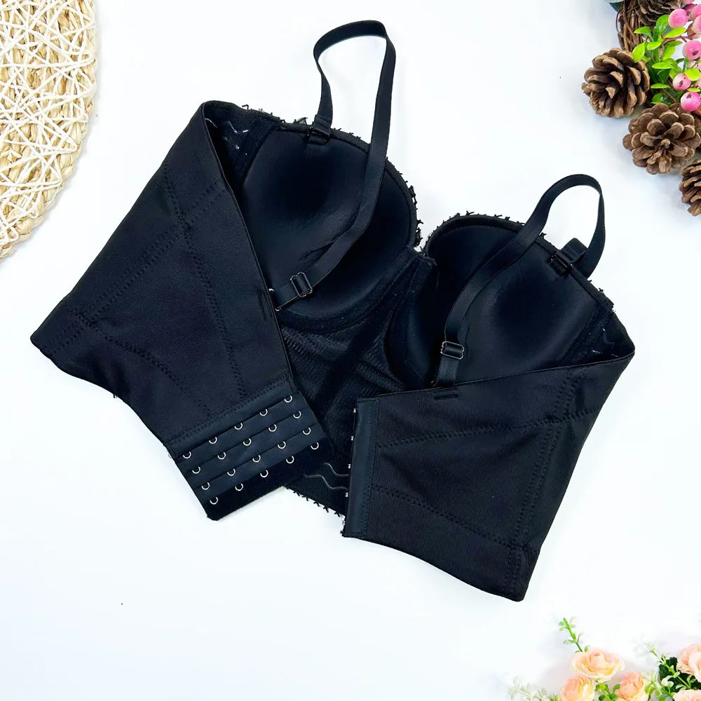 Diamond Mesh Studded Bustier Corset Crop Top High Street Evening Bralette