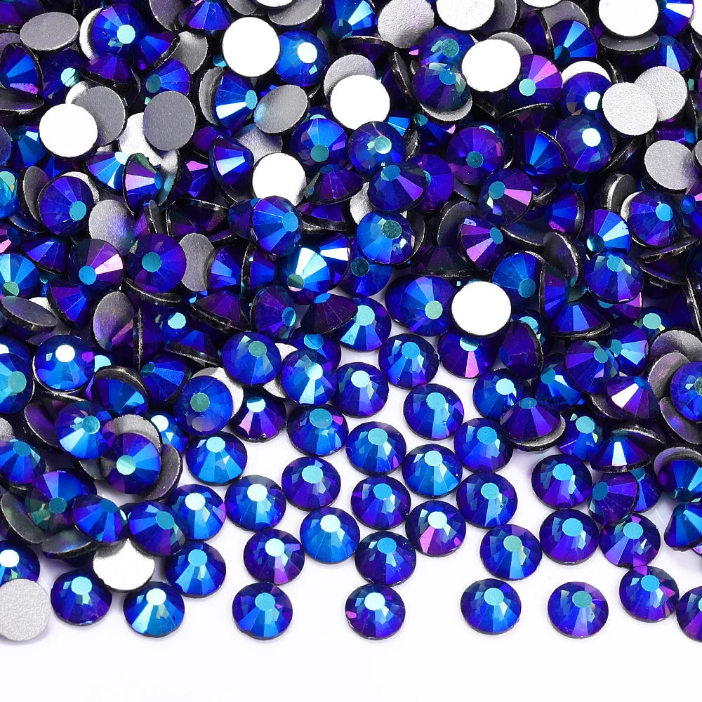 SS6-SS30 Top Quality Multi-color AB Non-Hotfix Flat-Back Glass Rhinestones