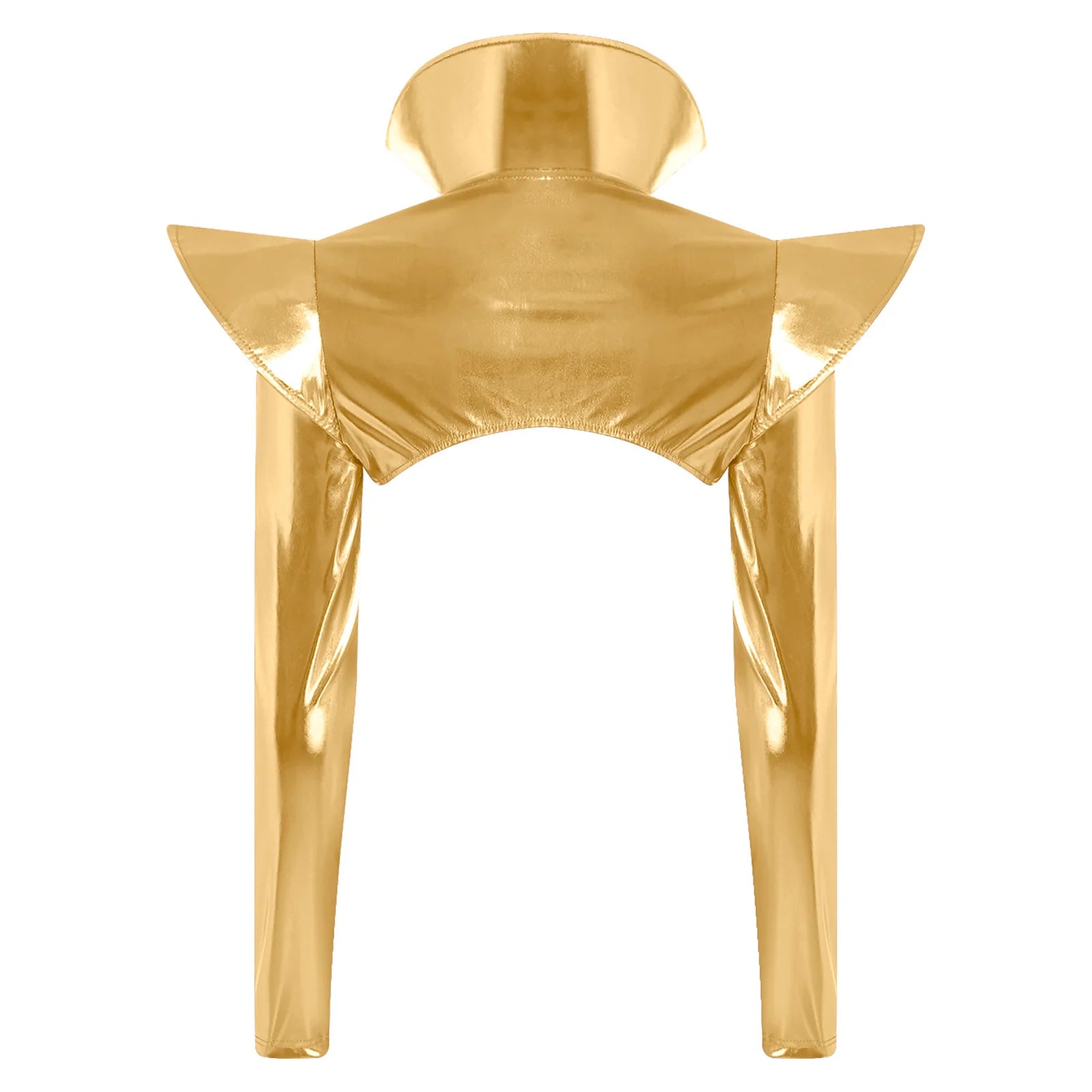 Metallic Shoulder Armor Shrug Crop Top & Sleeves Futuristic Pauldron Stage Costume