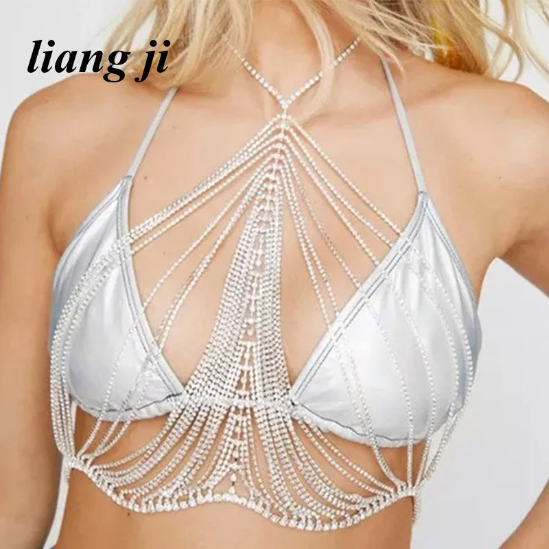 Crystal Tassel Bra & Thong Costume Jewelry