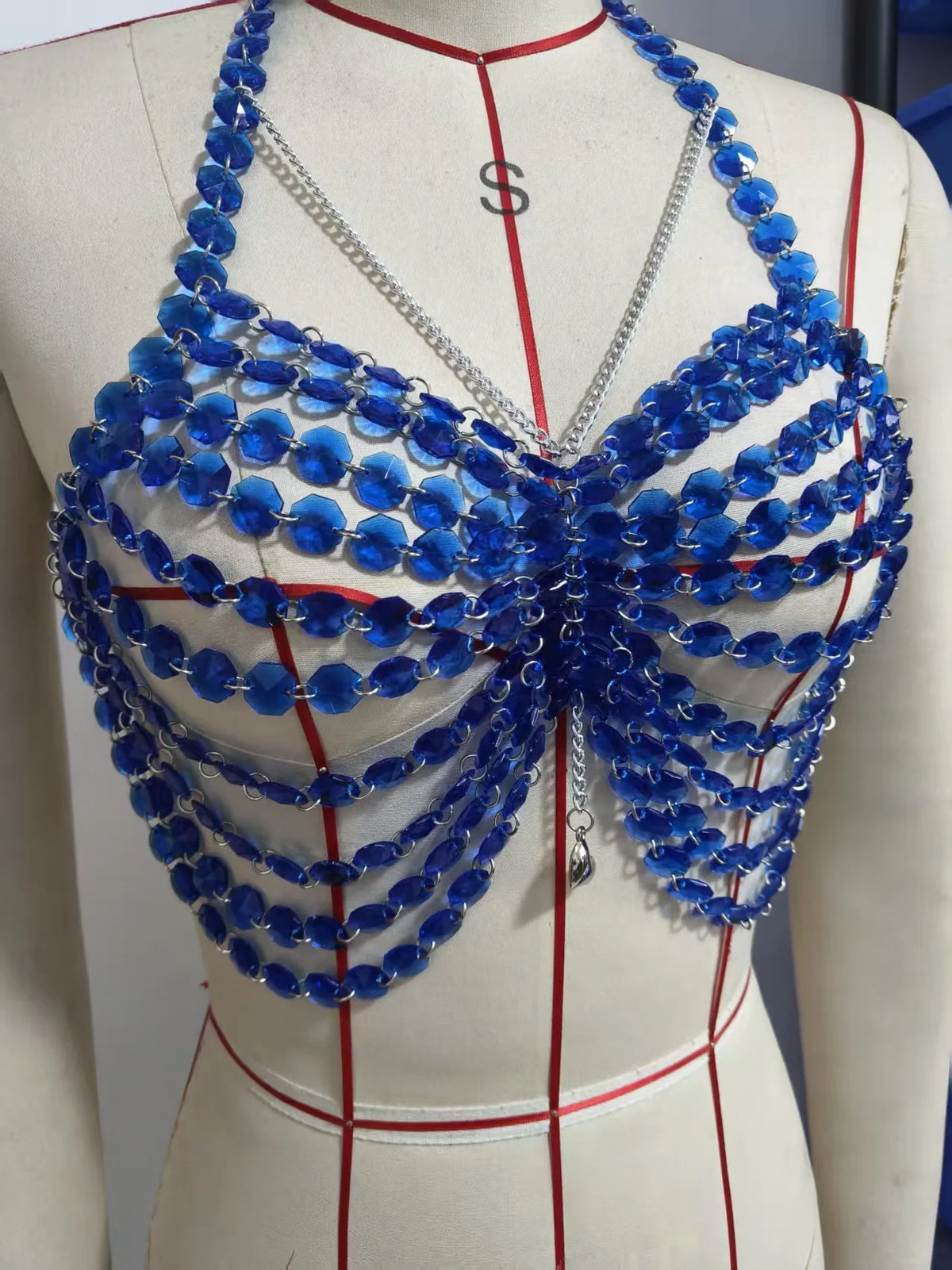 Acrylic Beaded Bra Chain Vest