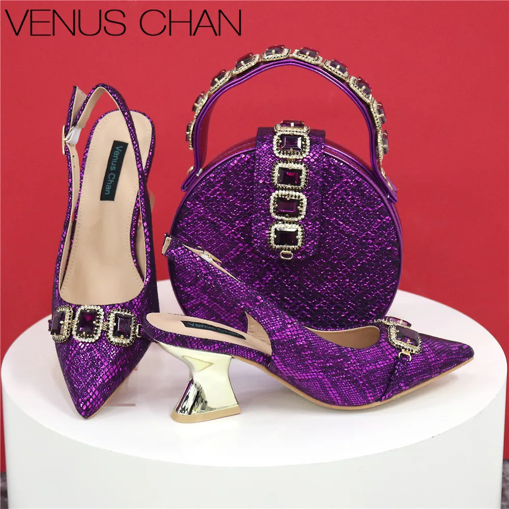 Platform Shoes and Matching Bag Set