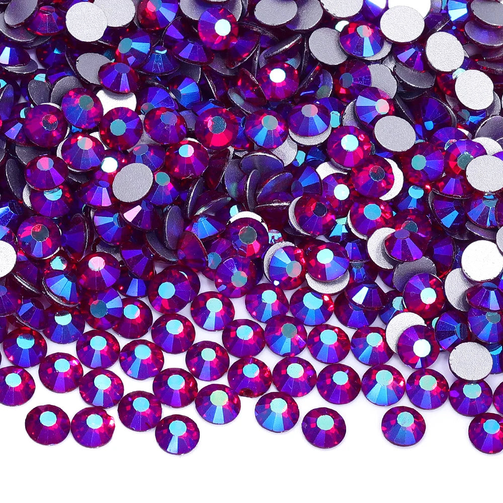 SS6-SS30 Top Quality Multi-color AB Non-Hotfix Flat-Back Glass Rhinestones