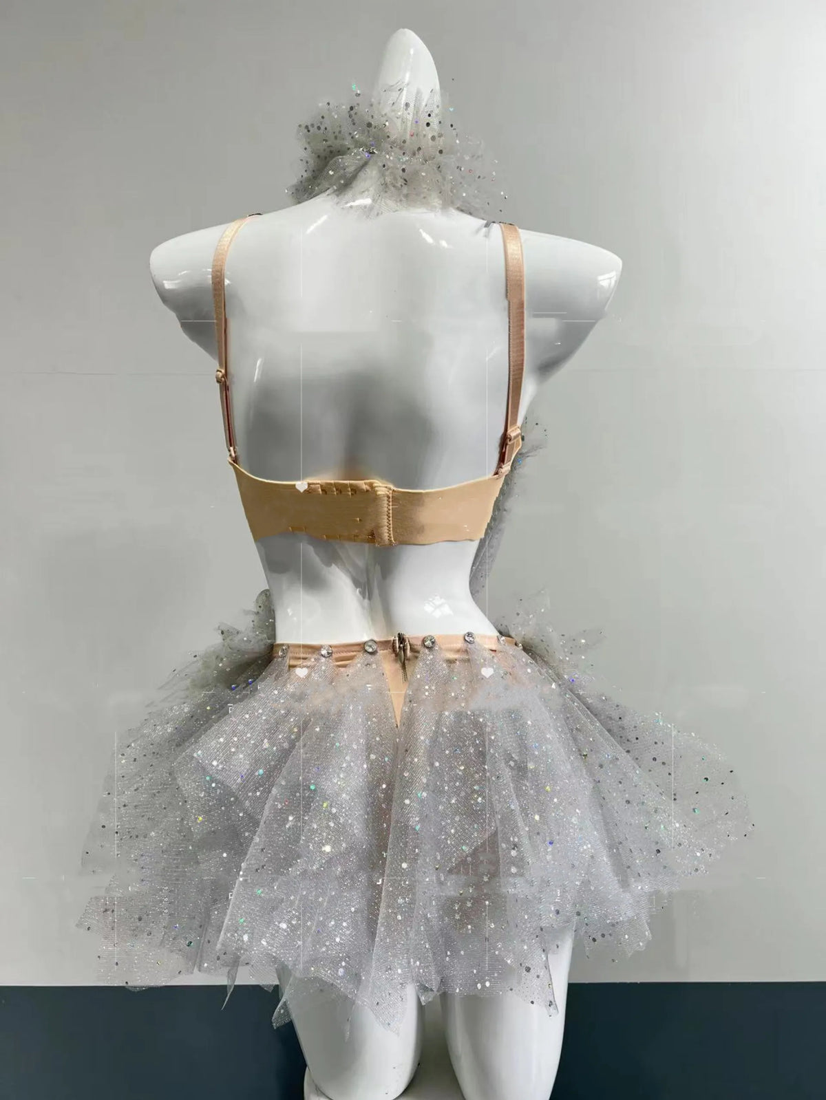 Sexy Nightclub Women Performance Stage Costume Shiny Rhinestones Mesh Bikini Bodysuit Dancer Pole Dancing Party Rave Outfit