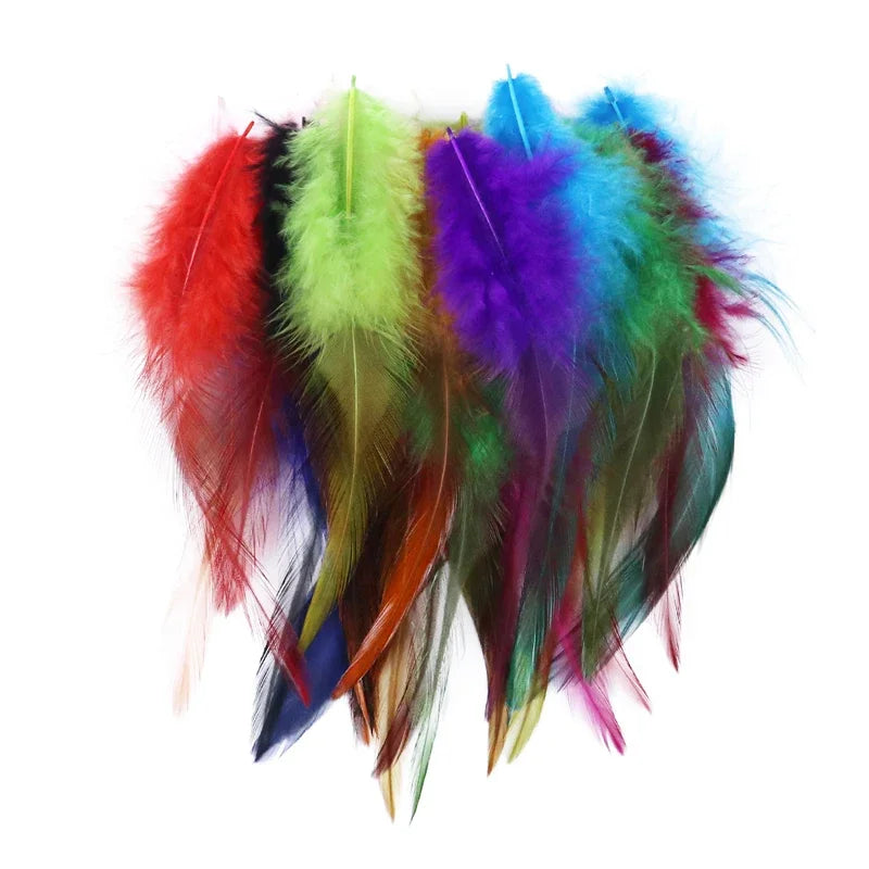 Natural Rooster Feather Fringe Trim 10-15cm