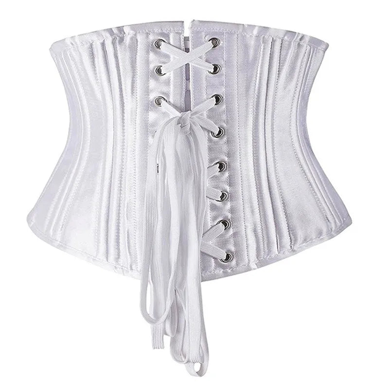 24 Steel Bone Underbust Corset Heavy Duty Waist Trainer Cincher Bustier