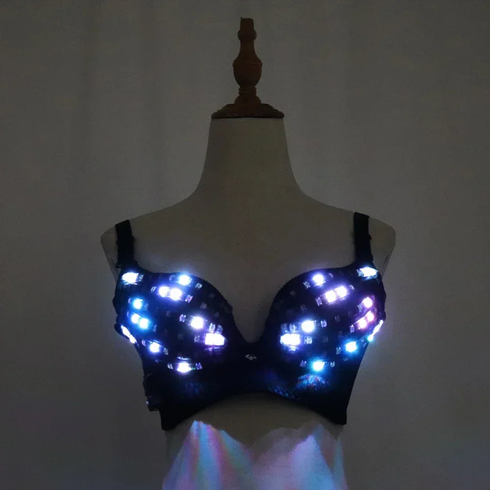 Full Color Pixel LED Luminous Bra & Stage Performance Costume Top