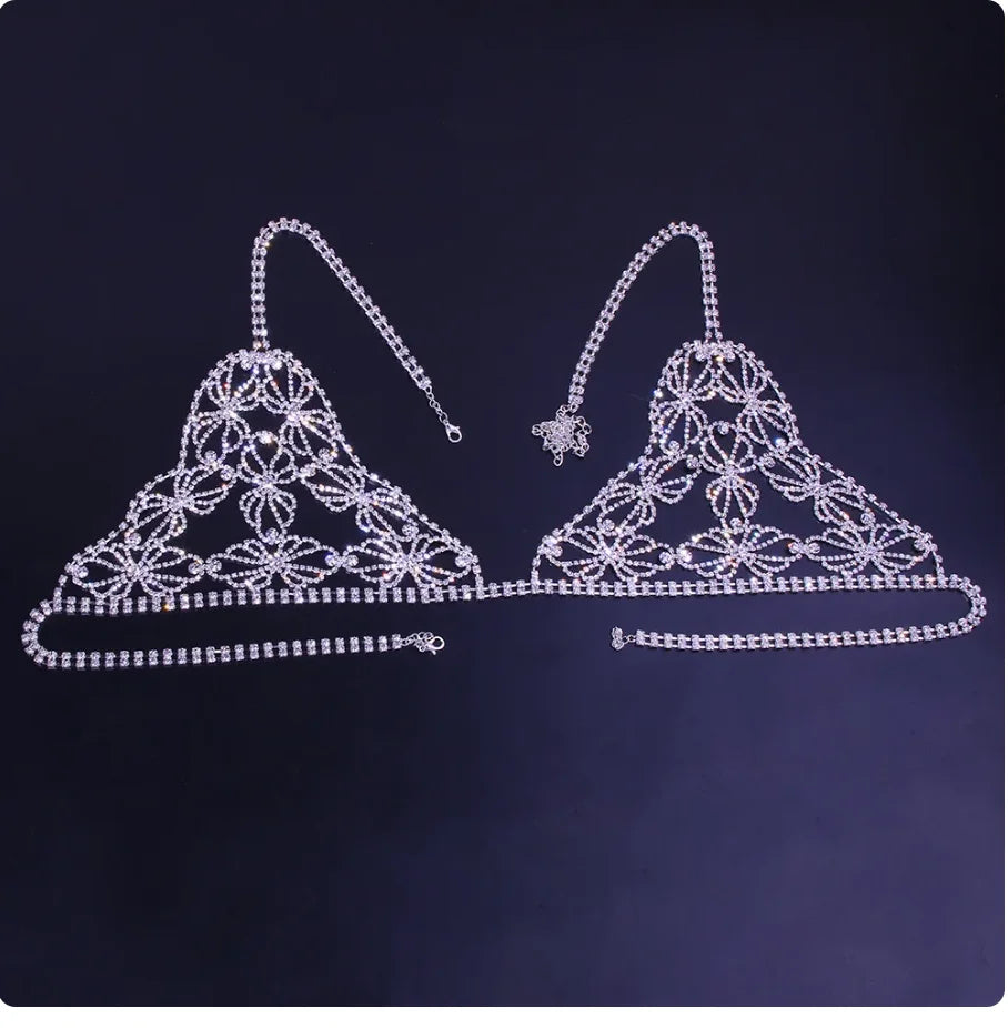 Geometric Crystal Bra & Thong Body Jewelry