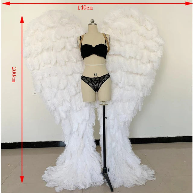 The Stardust Empress Royale – Deluxe Ostrich Feather Angel Wings Stage Performance Prop