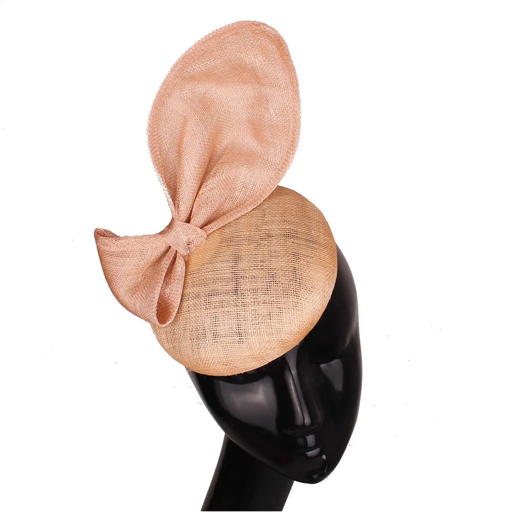 25cm 4-Layer Sinamay Bow Fascinator Headband Kentucky Derby Tea Party Pillbox Hat