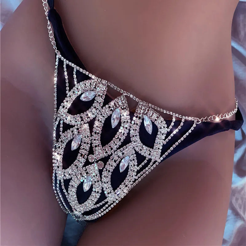 Crystal Bra, Brief & Mask Costume Jewelry