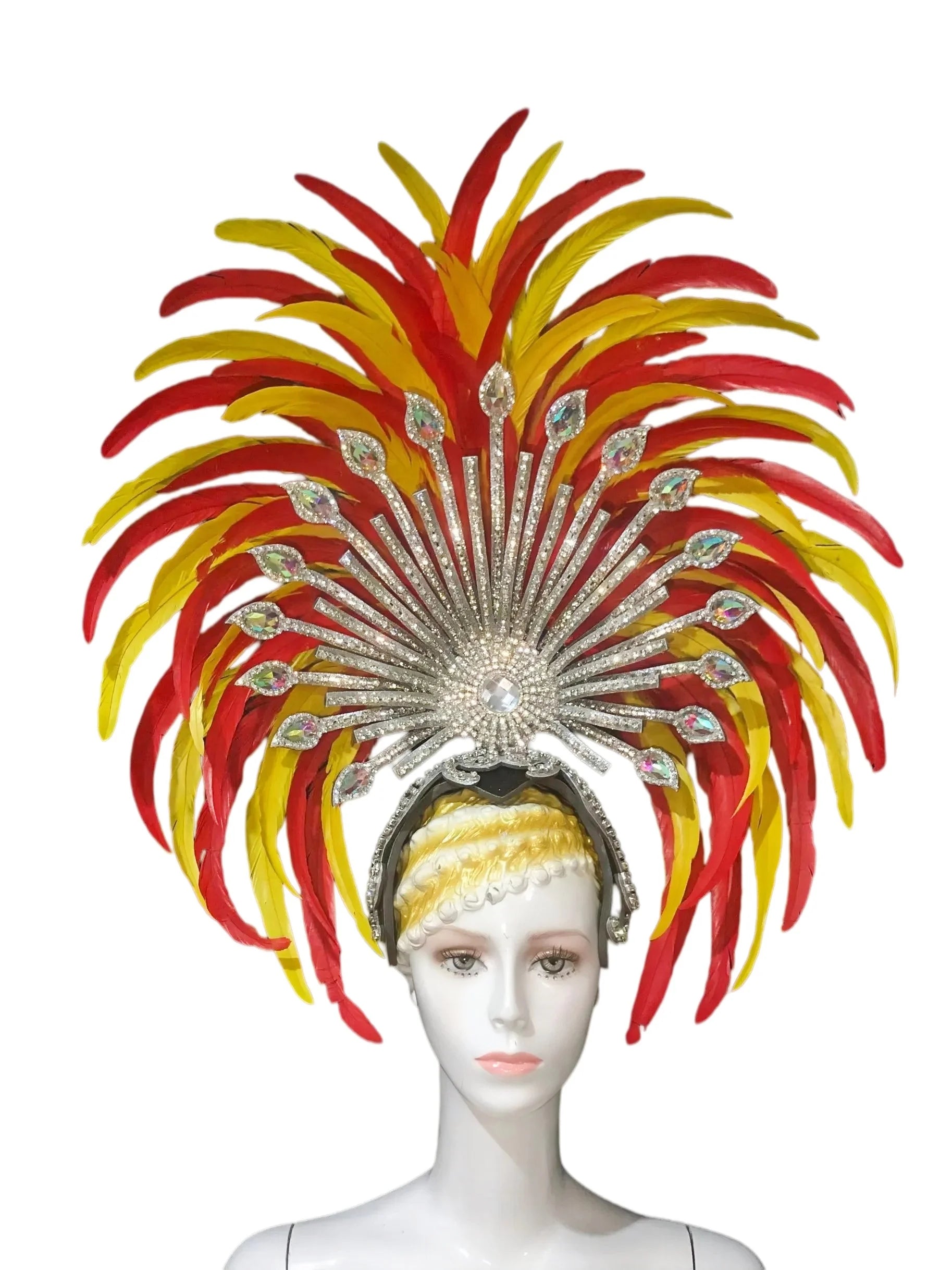 The Stardust Sovereign – Majestic Feathered Samba Carnival Headdress