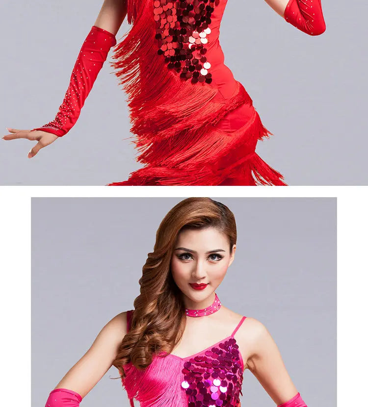 Rhinestone Fringe Dance Sleeves & Accessory Options