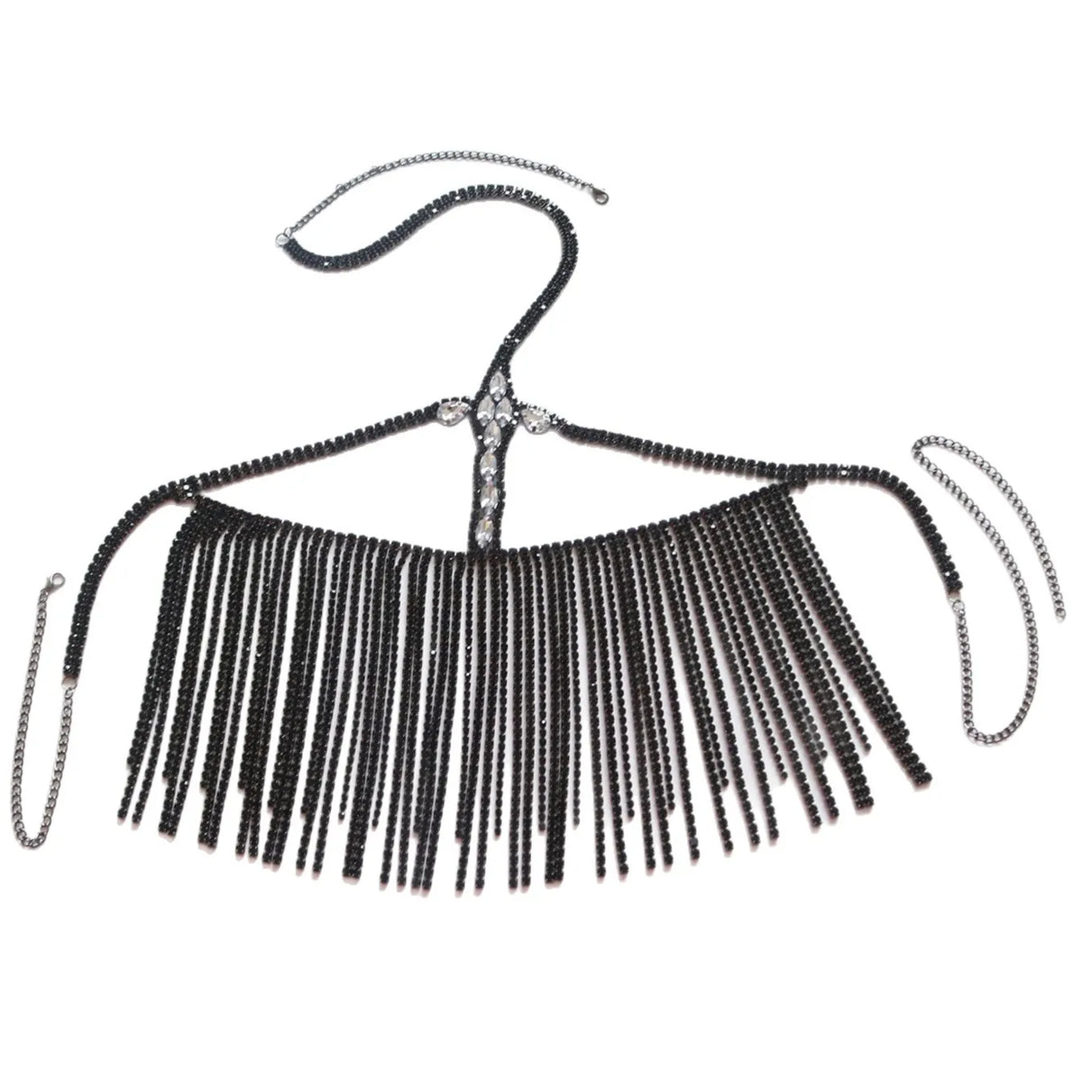 Rhinestone Tassel Costume Face Veil