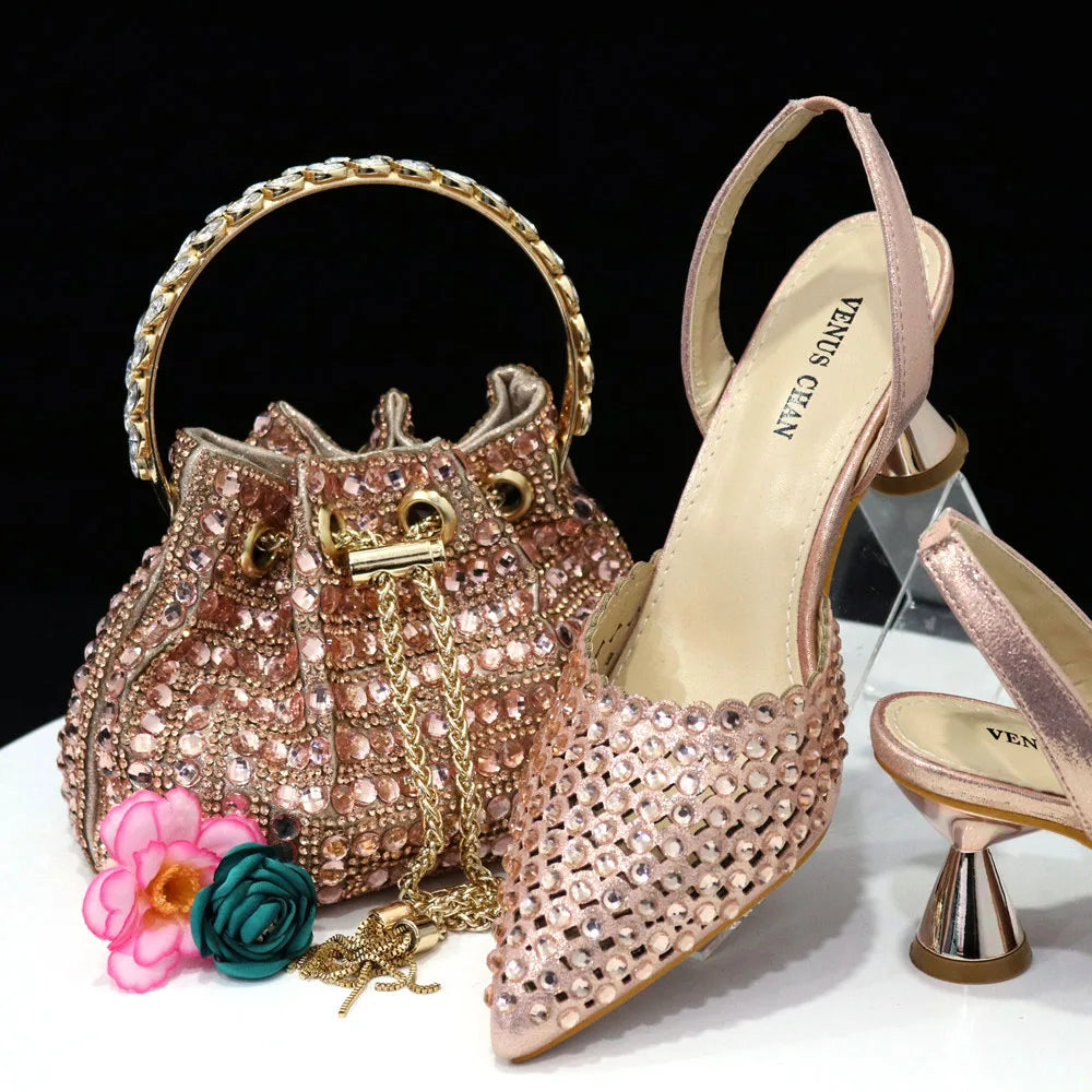 Diamond Design Shoe and Bag Set