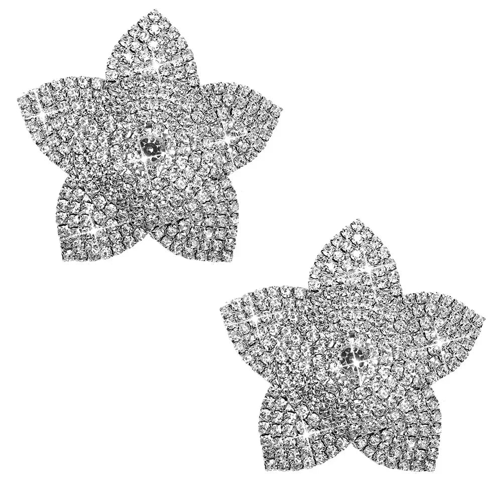 Sparkly Rhinestone Star Reusable Nipple Pasties Self-Adhesive Breast Covers
