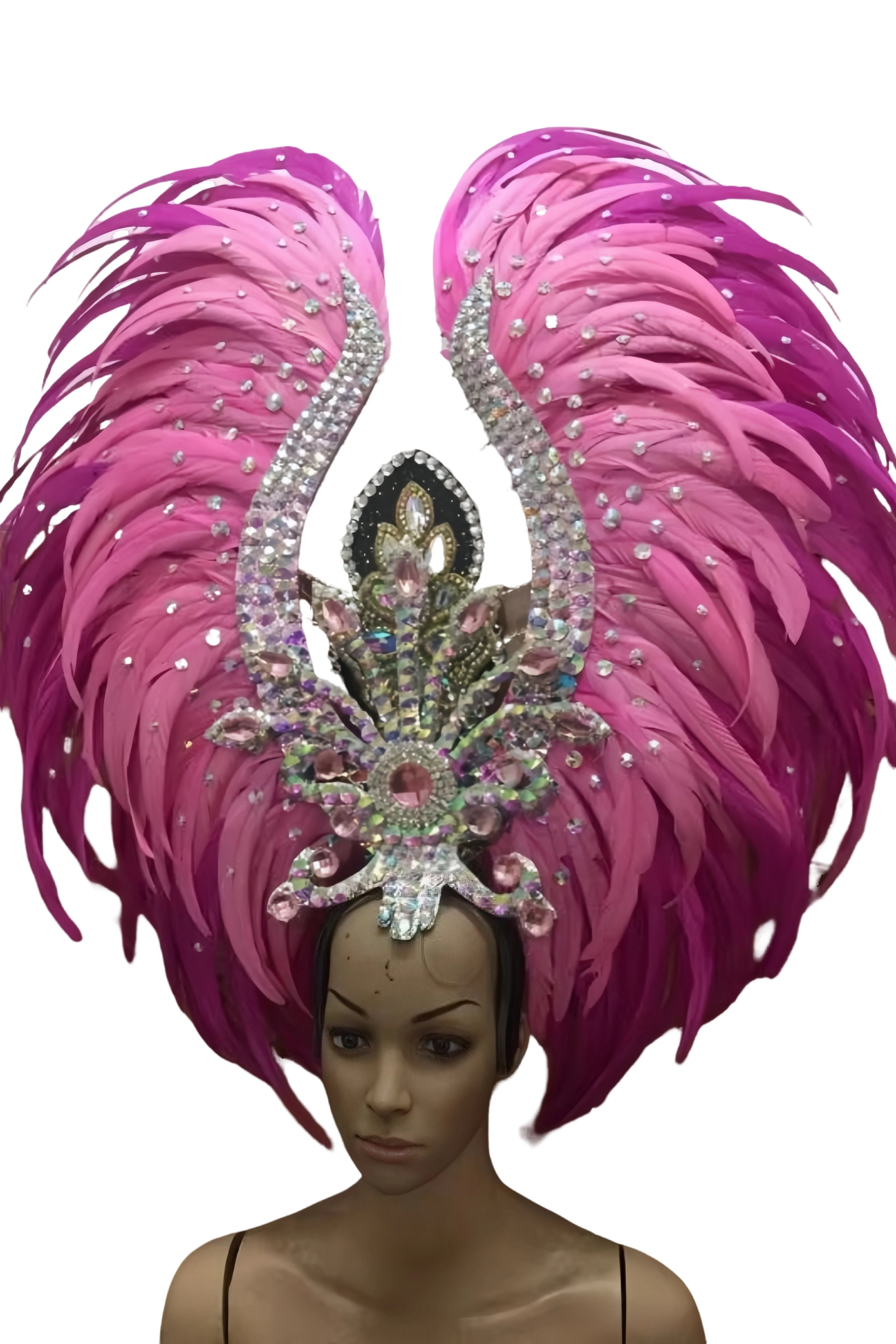 Feather headdress samba costume carnival halloween party bar performance hat makeup dance wings parade