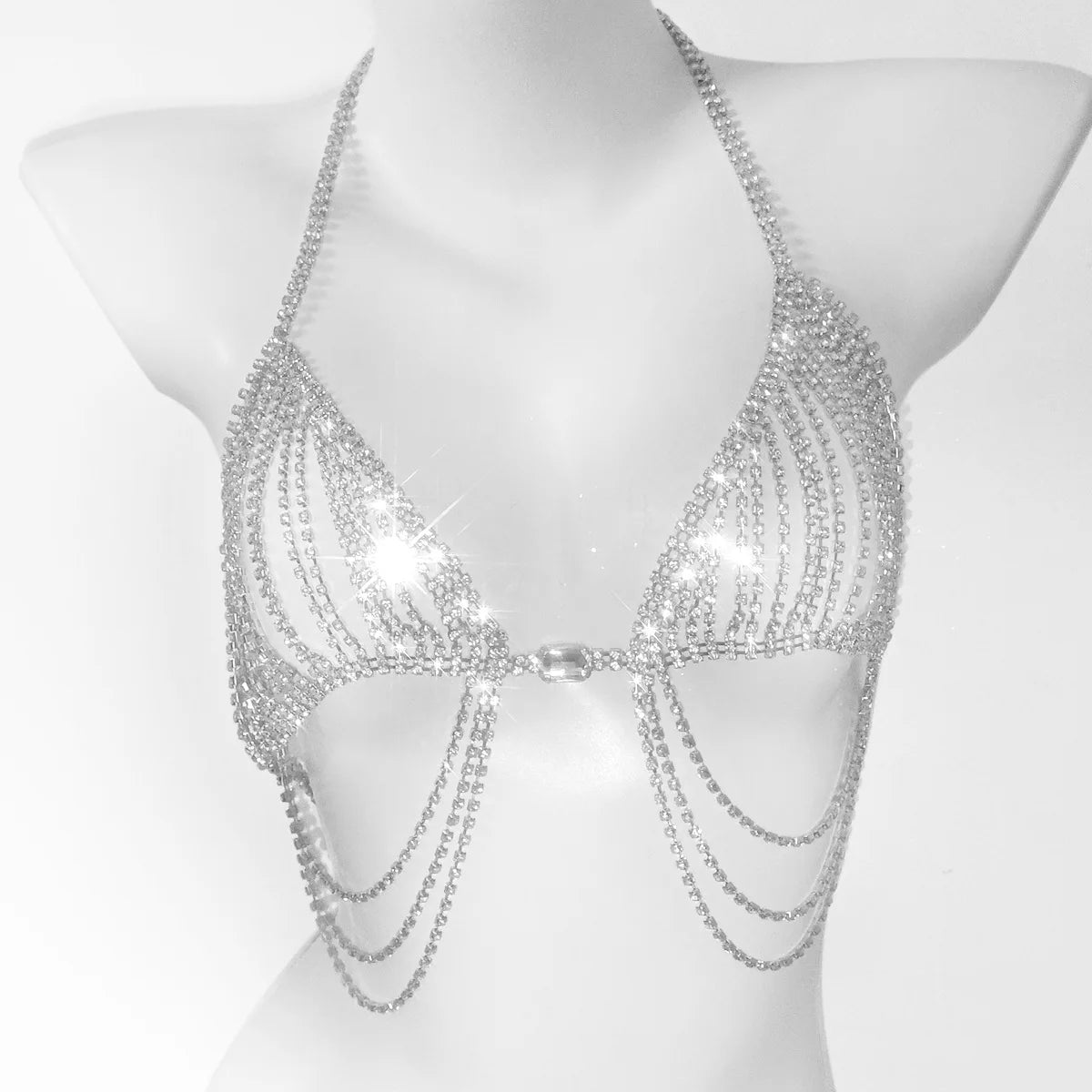Rhinestone Tassel Bra & Body Jewelry