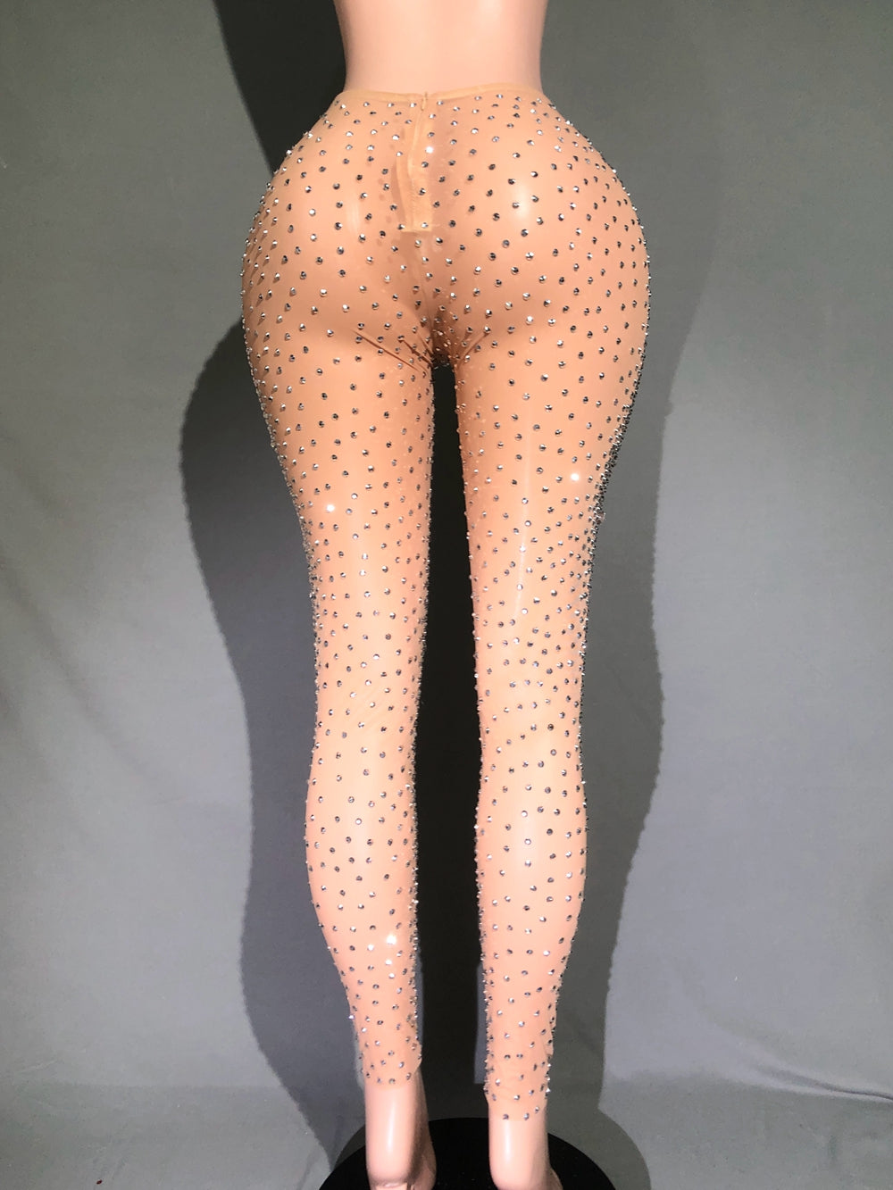 Rhinestone Sheer Mesh Performance Leggings