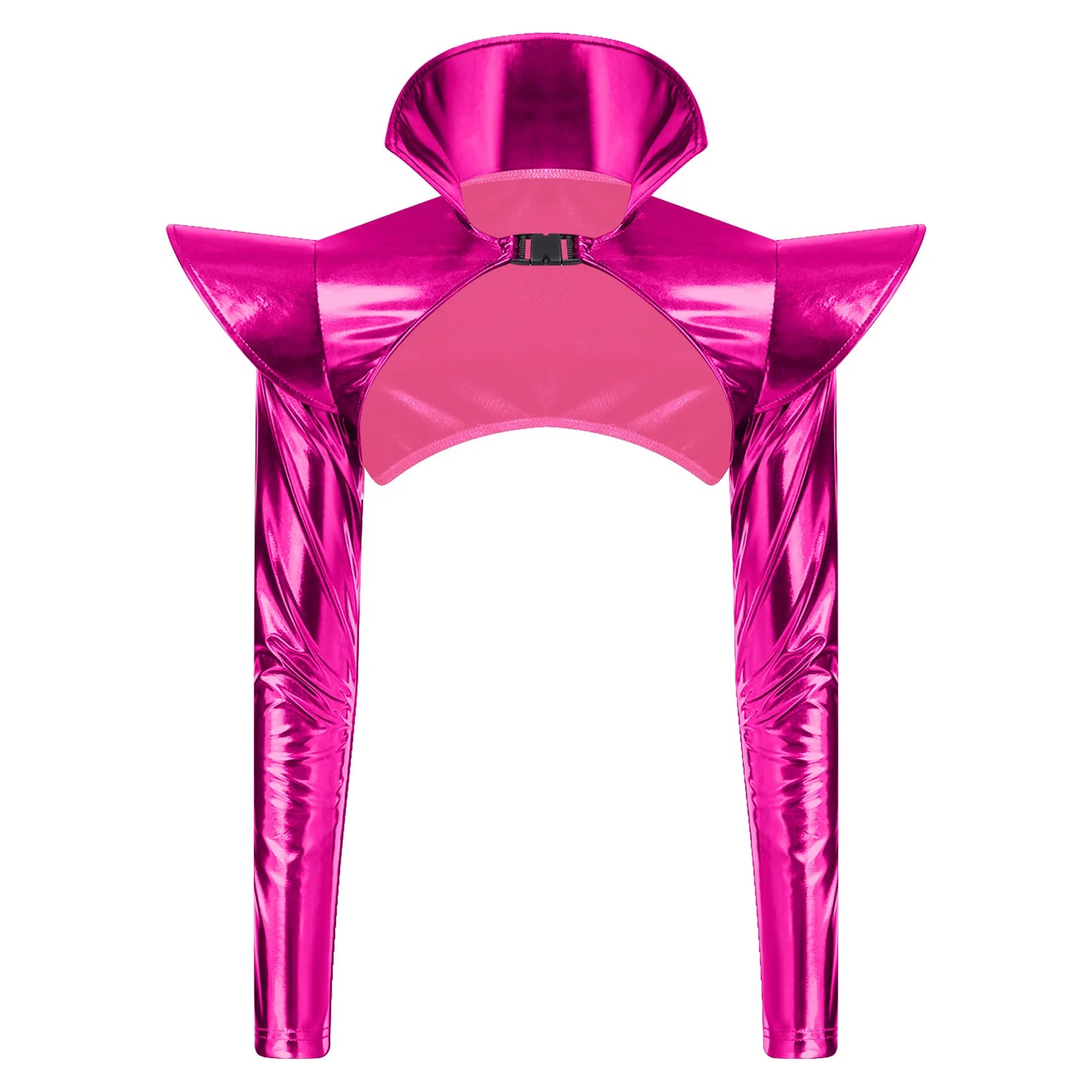Metallic Shoulder Armor Shrug Crop Top & Sleeves Futuristic Pauldron Stage Costume