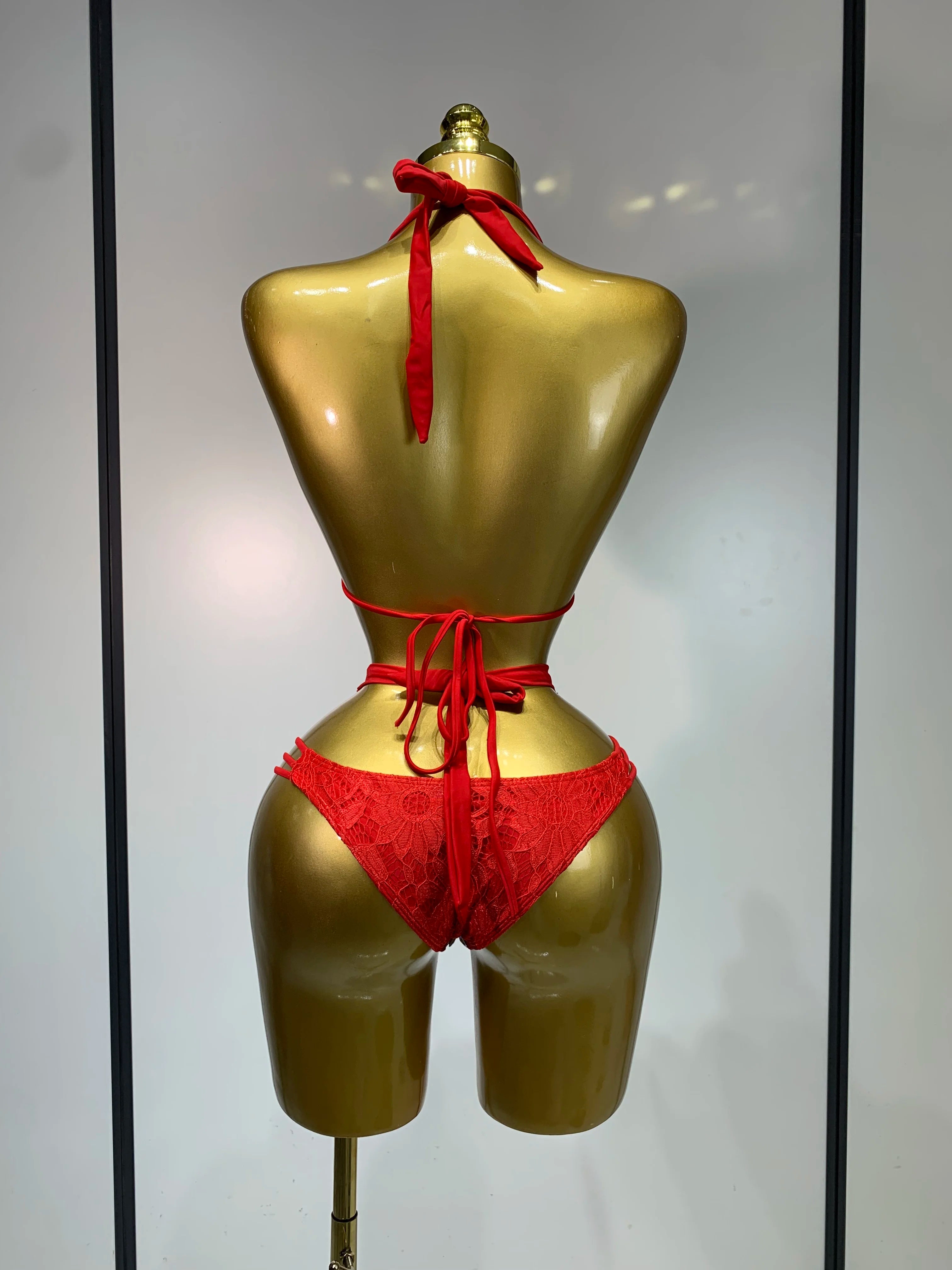 Crystal Diamond Bikini Two-Piece Set Sparkle Stage Performance Outfit